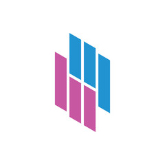 abstract letter bp stripes geometric chart logo