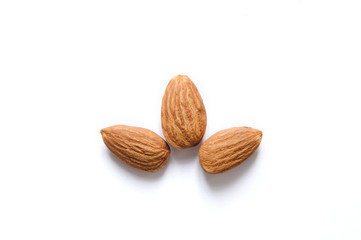almond seed on a white background isolated