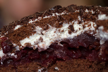 particolare fetta di torta macro