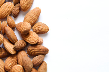 almond seed on a white background isolated