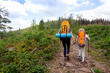 family at the at the Carpathians