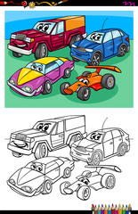car characters group coloring book
