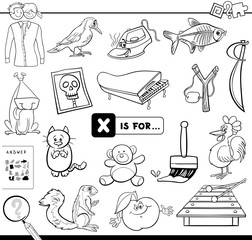 X is for educational game coloring book