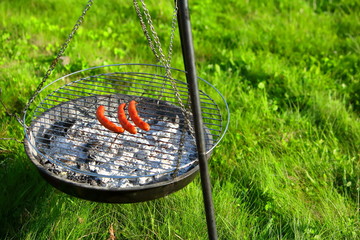 Meat and sausage on the grill is a treat for all those who prefer this diet.