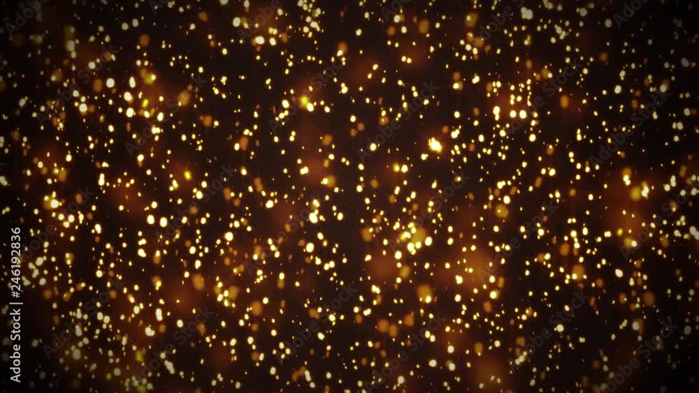 Poster abstract gold light particles background loop/ 4k animation of an abstract background with gold frac