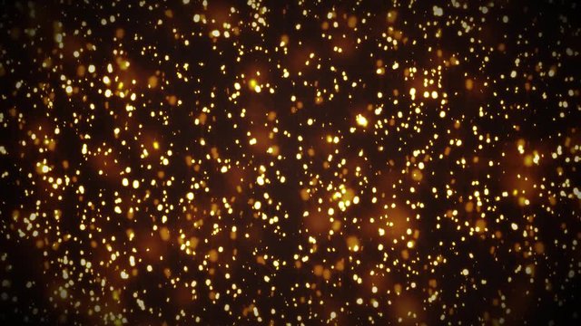 Abstract Gold Light Particles background Loop/ 4k animation of an abstract background with gold fractal particles rising and seamless looping