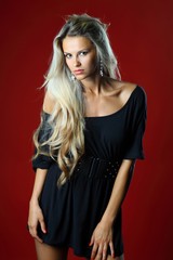 Fototapeta premium Studion portrait of elegant young blonde woman 