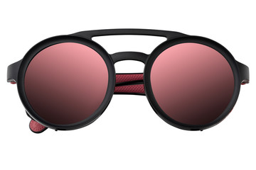 Black plastic sunglasses in round frame with Mirror Lens living coral gradient trendy color 2019 ...