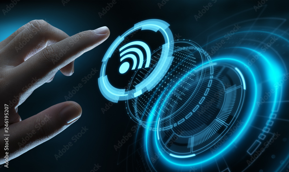 Poster wi fi wireless concept. free wifi network signal technology internet concept
