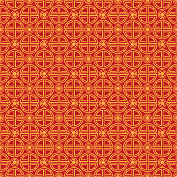 Lunar New Year Seamless Pattern - Red and gold pattern design for Lunar or Chinese New Year