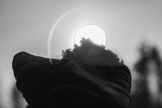 bubble nicely covered with ice