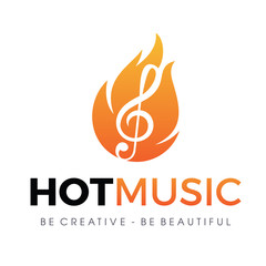 Hot Music Logo Vector