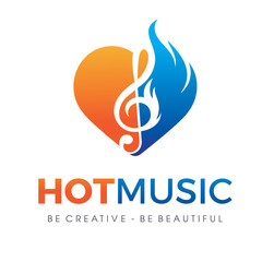 Hot Music Logo Vector