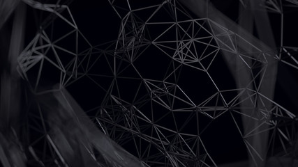 3d render abstract technological web background. Plexus geometry.