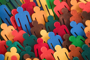 Colorful painted group of people figures 