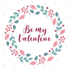 Obraz premium Valentine hand drawn wreath 