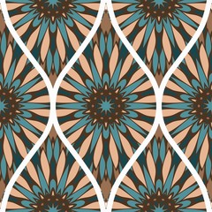 Ornamental Flower Design. Modern Seamless Geometry Pattern. Vector Illustration. For The Interior Design, Printing, Web And Textile Design.