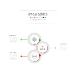 Infographic design elements for your business data with 3 options, parts, steps, timelines or processes. Vector Illustration.