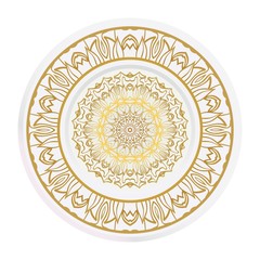 Mandala circular abstract floral lace pattern. Decorative plates. Vector illustration.