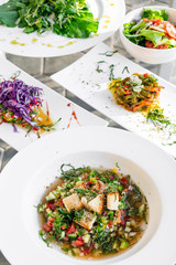 mixed portuguese traditional tapas snacks and salads