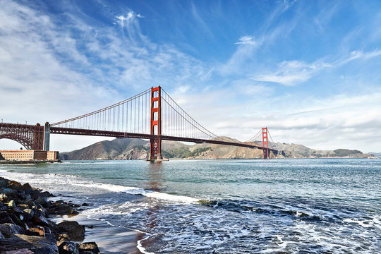 Golden Gate Bridge San Francisco Ocean Shoreline