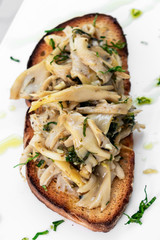 garlic mushroom portuguese tiborna toast sandwich tapas snack