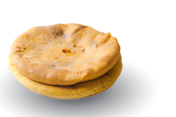Ossetian pies. Caucasian traditional folk dishes. Pies with potatoes and cheese