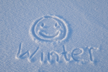 inscription on the snow
