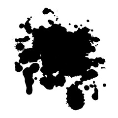 Abstract black ink splashes background. Vector illustration. Grunge texture for cards and flyers design.