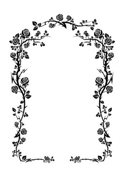 Graphic frameof roses