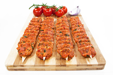 Spicy kebabs on stick