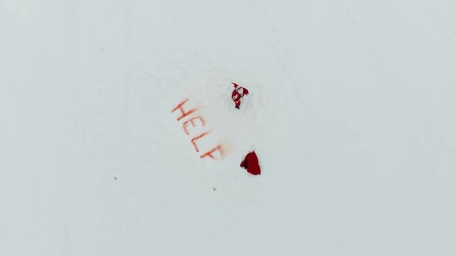 Stranded Santa Claus is crying for help in snow wides