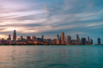 Chicago Skyline just after Sunset