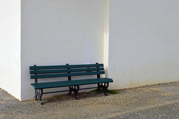 Isolated wooden bench