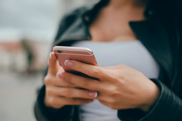 woman using smartphone