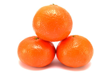 Mandarin on white background close-up