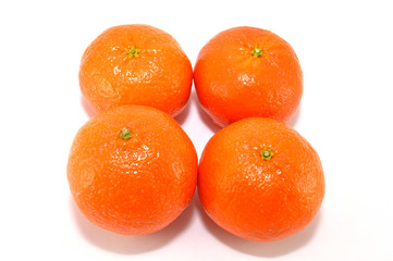 Mandarin on white background close-up