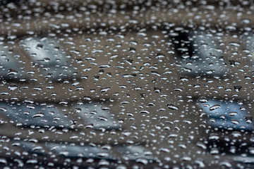 drops of water on the car after rain - Image