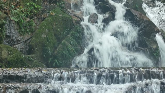 waterfall scene in the tropical forest