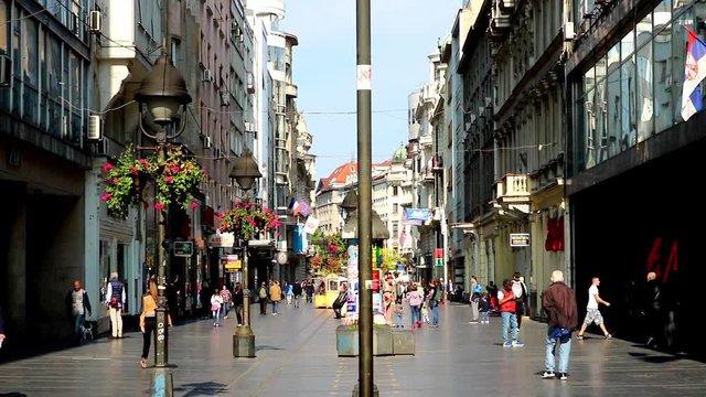 timelapse of main high street belgrade