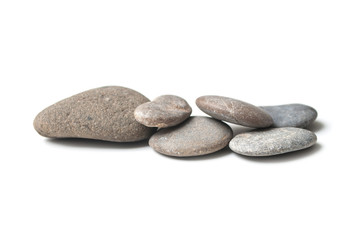 Fototapeta na wymiar group of pebbles on white background