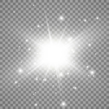 Glow light effect. Star burst with sparkles.Sun. Vector illustration 