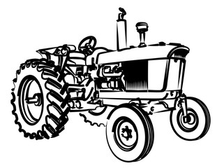 Fototapeta na wymiar The Tractor Sketch.