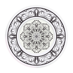 Fashion medallion. vector illustration. plate with colorful ornaments.