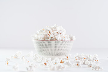 Bowl of popped popcorn