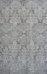 The texture of lace on wooden background
