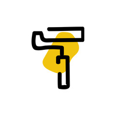 Paint roller icon. Vector hand drawn line symbol