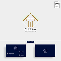 elegant pillar attorney logo line design template vector illustration