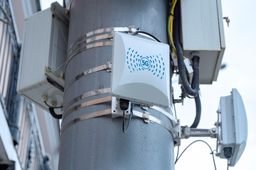 5G cellular repeaters on the pole
