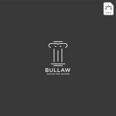 elegant pillar attorney logo line design template vector illustration